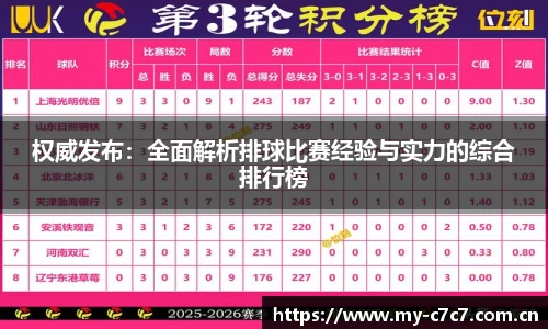 权威发布：全面解析排球比赛经验与实力的综合排行榜